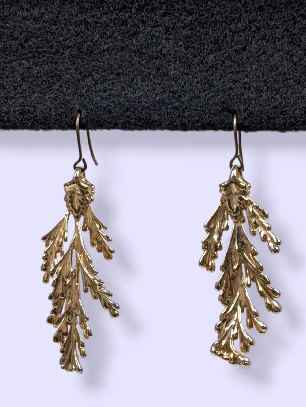 Vintage Gold Tone Bough Earrings